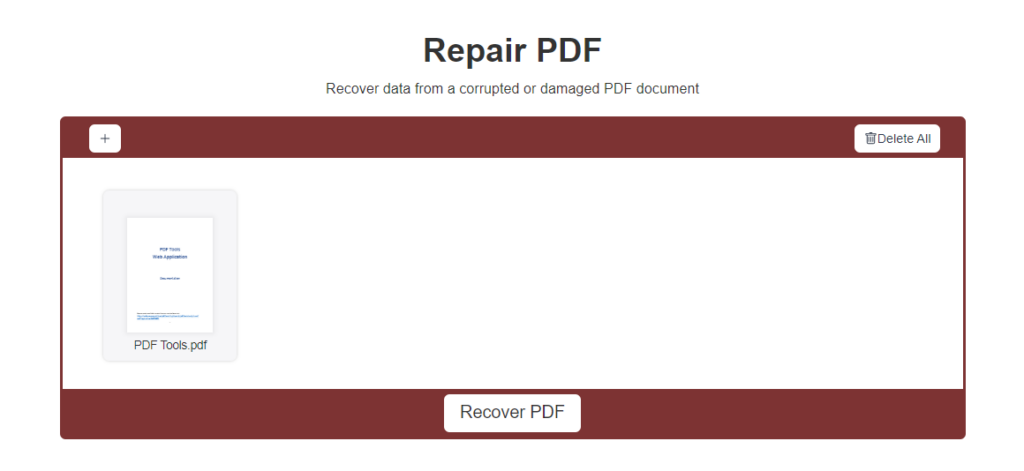Uploading the Corrupted PDF File