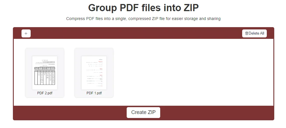 Group PDF files into ZIP