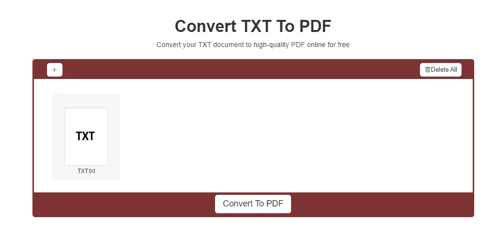 convert txt to pdf