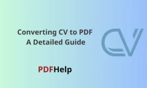 Converting CV to PDF